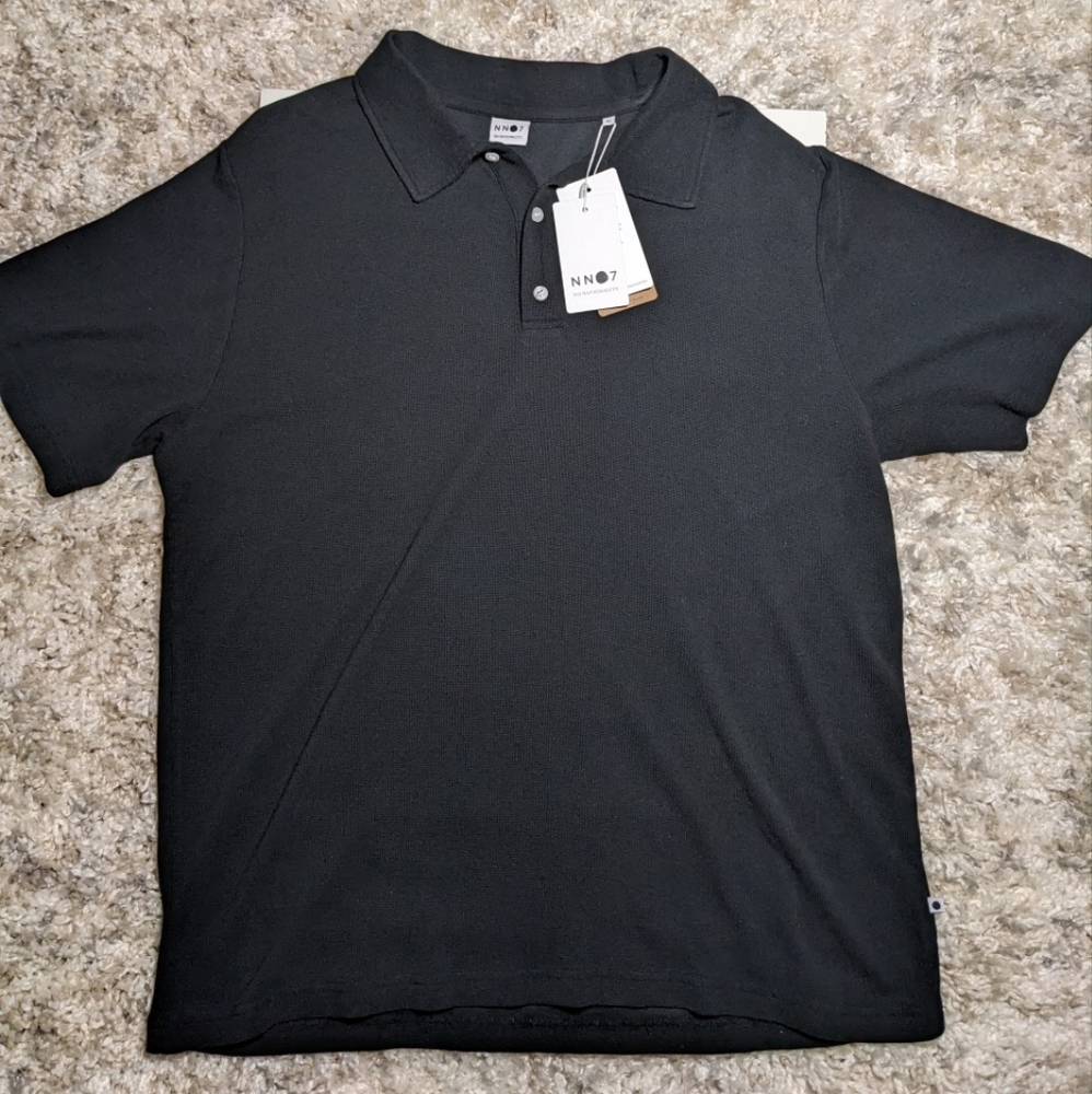 NN07 No Nationality cotton/tencel blend black polo in size XL